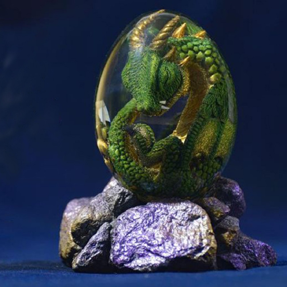 Resin Art Stand - มังกรลาวารูปปั้นไข่ขาตั้งฐานไดโนเสาร์ไข่เรซิ่นFigurinesประติมากรรมโต๊ะโชว์ตกแต่งบ้านหัตถกรรมของขวัญ