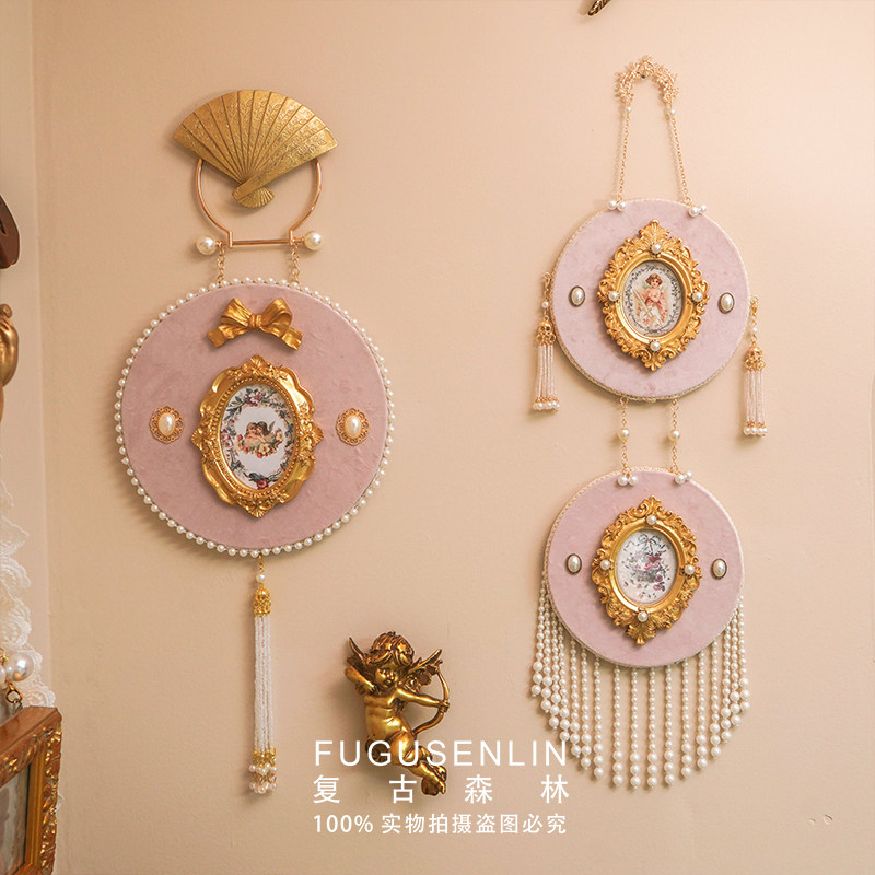 Resin Art Frame - กรอบรูปกำมะหยี่สีชมพูสไตล์ยุโรปย้อนยุค ตกแต่งผนังบ้าน งานศิลปะที่มีความหรูหราและมีสไตล์ ชุดแขวนผนัง