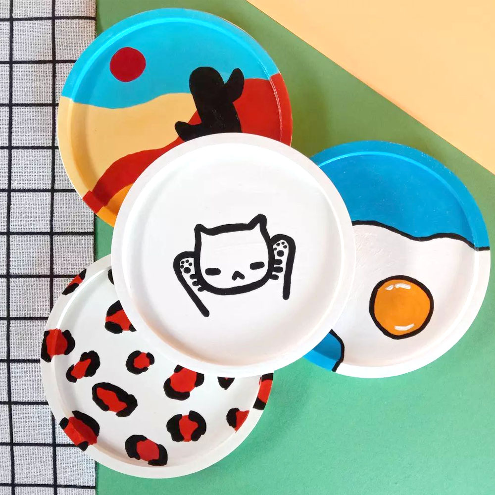Resin Art Tray - รอบ Coaster แม่พิมพ์ซิลิโคน DIY Handmade รูปไข่ปูนปลาสเตอร์ซีเมนต์อีพ็อกซี่เรซิ่นถาดหล่อแม่พิมพ์อุปกรณ์ตกแต่งบ้าน