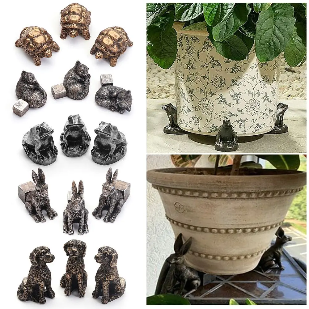 Resin Art Stand - ขาตั้งกระถางต้นไม้รูปสัตว์ 3 ชิ้น ทำจากเรซิ่น สำหรับตกแต่งสวน ใช้เป็นฐานรองกระถางต้นไม้