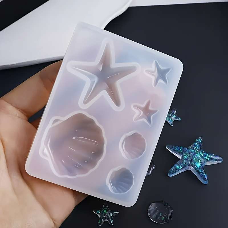 Silicone Mold Ocean - แม่พิมพ์ซิลิโคนสำหรับทำจี้เรซิ่นคริสตัลรูปเปลือกหอยธีมมหาสมุทร DIY แม่พิมพ์ทำจี้เรซิ่น UV