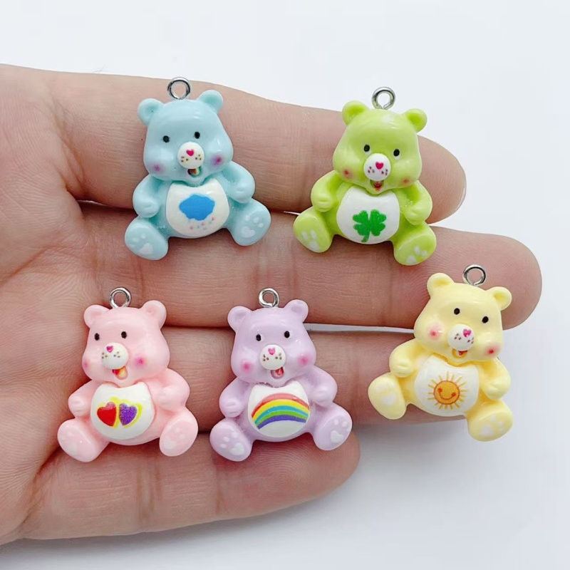 Resin Art Earrings - จี้รูปสัตว์การ์ตูน 10 ชิ้น สำหรับทำต่างหู สร้อยคอ สร้อยข้อมือ