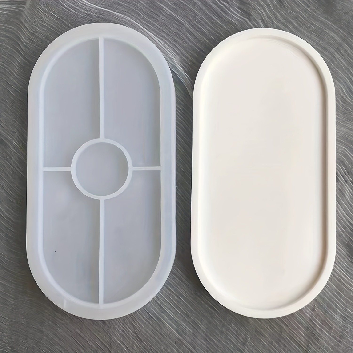 Resin Art Tray - 1 PC รูปไข่ Coaster อีพ็อกซี่เรซิ่นดินหล่อแม่พิมพ์ซิลิโคนถาดเก็บยิปซั่มถาดแม่พิมพ์ DIY