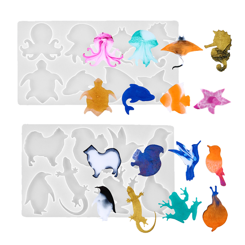 Silicone Mold Ocean - แม่พิมพ์พวงกุญแจแฟนซีรูปสัตว์ในทะเลสร้อยคอจี้รูปสัตว์ครึ่งบกครึ่งน้ำแบบทำมือทำหัตถกรรมแม่พิมพ์เรซินอีพ็อกซี่