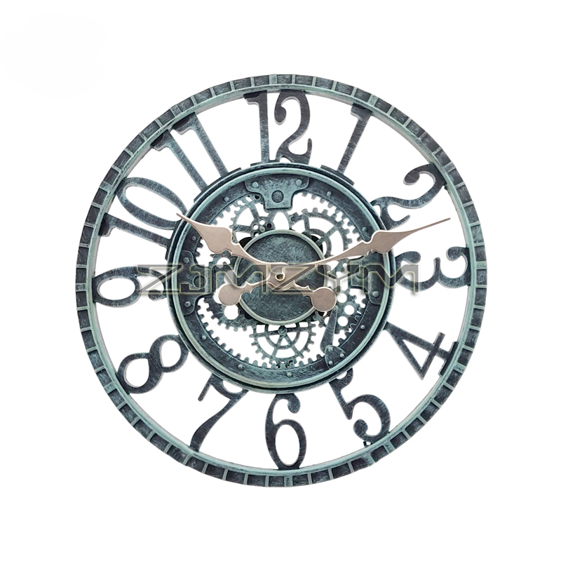 Resin Art Wall Clock - นาฬิกาแขวนผนังกันน้ำย้อนยุคกลางแจ้งในร่ม12นิ้วใช้แบตเตอรี่อ่านง่ายตกแต่งสำหรับห้องครัวลานบ้านระเบียง