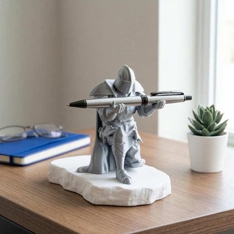 Resin Art Stand - ที่วางปากกาเรซิ่นรูปชุดเกราะยุคกลาง ของตกแต่งโต๊ะทำงาน อุปกรณ์ศิลปะ สำหรับสำนักงาน ของตกแต่งบ้าน ที่วางแปรงทาสี