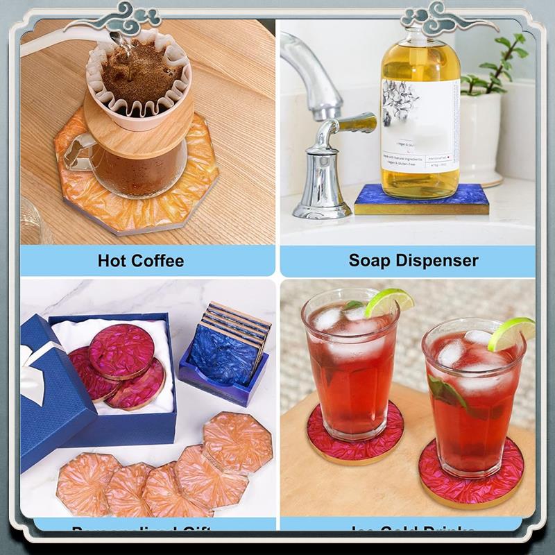 Coaster Mold Square - ทนทาน 18 ชิ้น Coaster เรซินแม่พิมพ์ซิลิโคน, Coaster