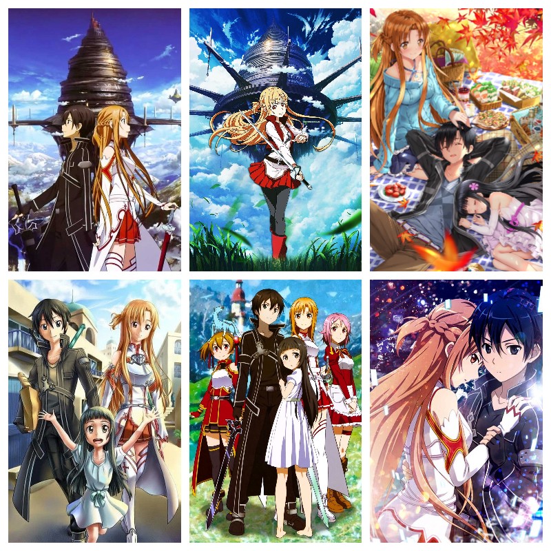 Resin Art Online - ดาบศิลปะออนไลน์ 5d เพชรภาพวาดแฟนตาซี Sky สาวอะนิเมะข้ามตะเข็บ Mosaic