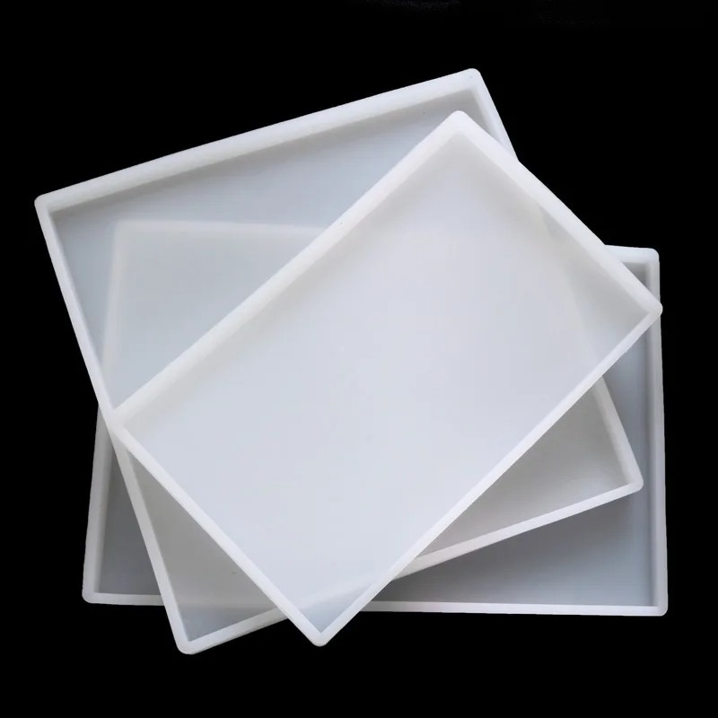Resin Art Tray - แม่พิมพ์ซิลิโคนเรซิ่น, แม่พิมพ์ถาดเรซิ่นที่ทนทาน, ชุดแม่พิมพ์ซิลิโคนรองแก้ว 3 ชิ้น, ใช้สำหรับกระบวนการผลิตเรซิ่น,