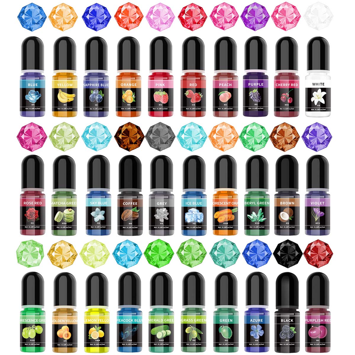 Resin Art Liquid - 5 ml/ขวดอีพ็อกซี่เรซิ่นPigment Liquid Colorant Dye Universalอีพ็อกซี่เรซิ่นPigmentสําหรับUV
