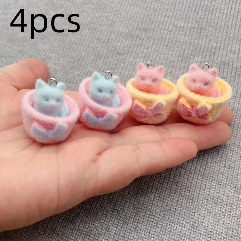 จี้แมวเรซิน 3D แบบนุ่ม 4 ชิ้น  - Resin Art Earrings บทวิจารณ์และราคา