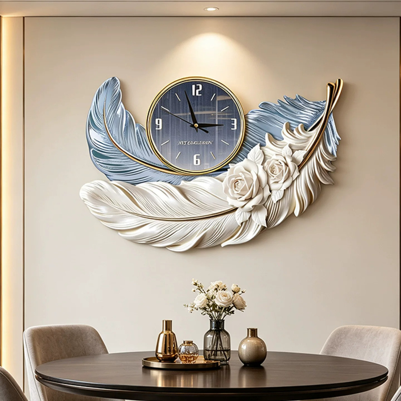 นาฬิกาแขวนผนังดีไซน์ขนนกสุดหรู - Resin Art Wall Clock บทวิจารณ์และราคา