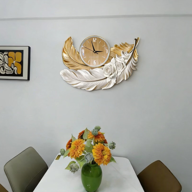 นาฬิกาแขวนผนังดีไซน์ขนนกสุดหรู - Resin Art Wall Clock บทวิจารณ์และราคา