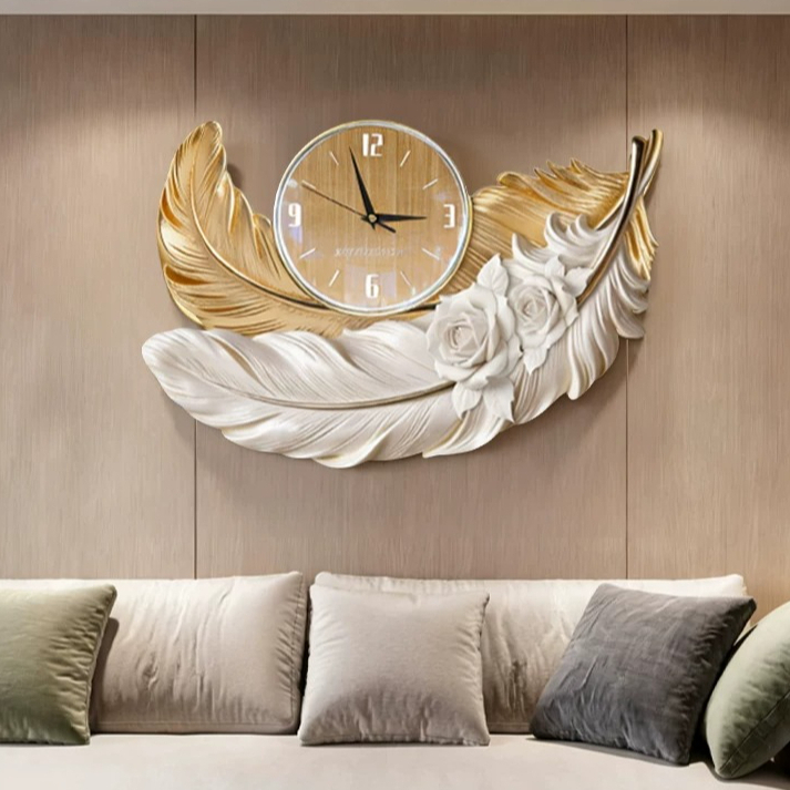 นาฬิกาแขวนผนังดีไซน์ขนนกสุดหรู - Resin Art Wall Clock บทวิจารณ์และราคา