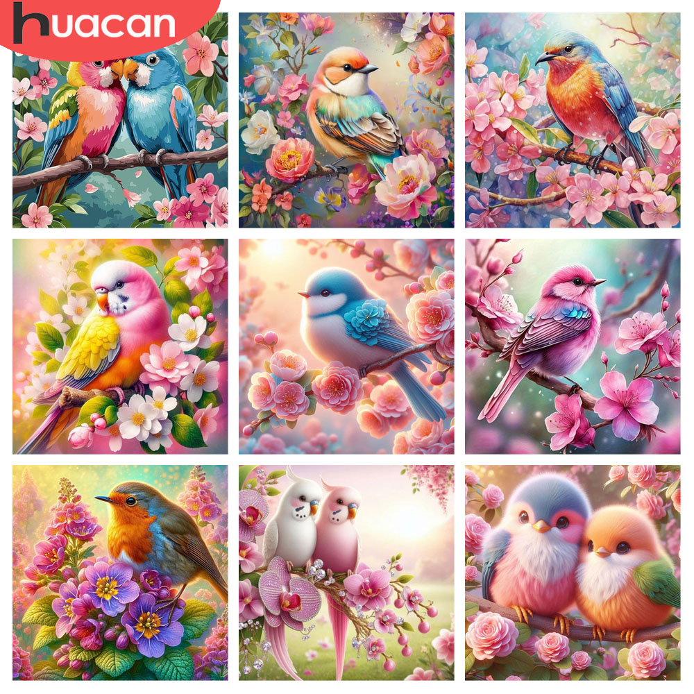 ภาพเพชร HUACAN ลายดอกไม้ นก สั - Resin Art For Rose บทวิจารณ์และราคา
