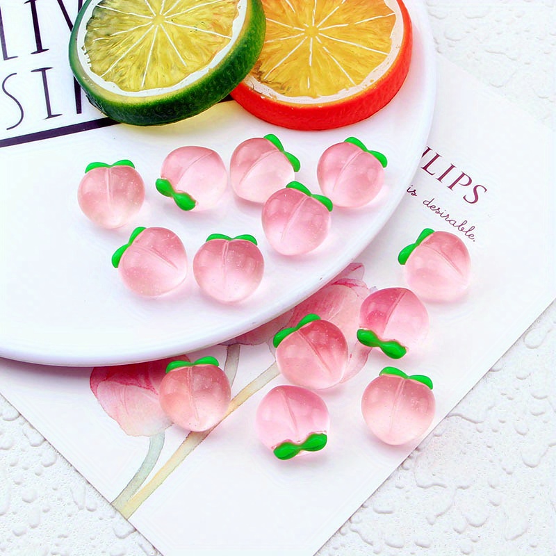 10 ชิ้น จี้เรซิ่นรูปพีชใสแบบแบ - Resin Art Earrings บทวิจารณ์และราคา
