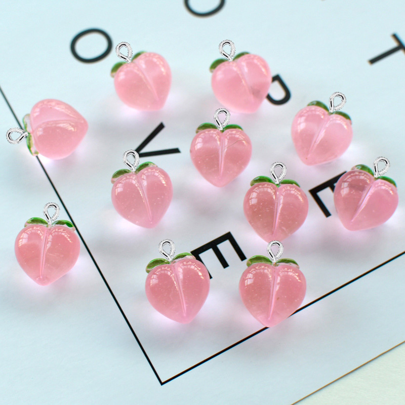 10 ชิ้น จี้เรซิ่นรูปพีชใสแบบแบ - Resin Art Earrings บทวิจารณ์และราคา