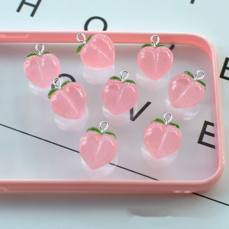 10 ชิ้น จี้เรซิ่นรูปพีชใสแบบแบ - Resin Art Earrings บทวิจารณ์และราคา