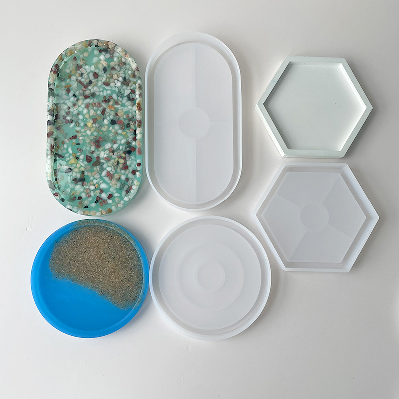 รอบ Coaster แม่พิมพ์ซิลิโคน DI - Resin Art Tray บทวิจารณ์และราคา