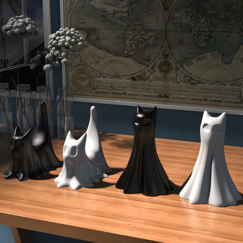Ghost Cat ฮาโลวีนเดสก์ท็อปเครื - Resin Art Liquid บทวิจารณ์และราคา