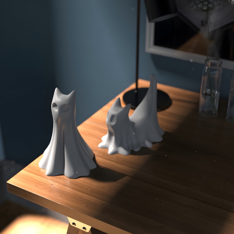 Ghost Cat ฮาโลวีนเดสก์ท็อปเครื - Resin Art Liquid บทวิจารณ์และราคา