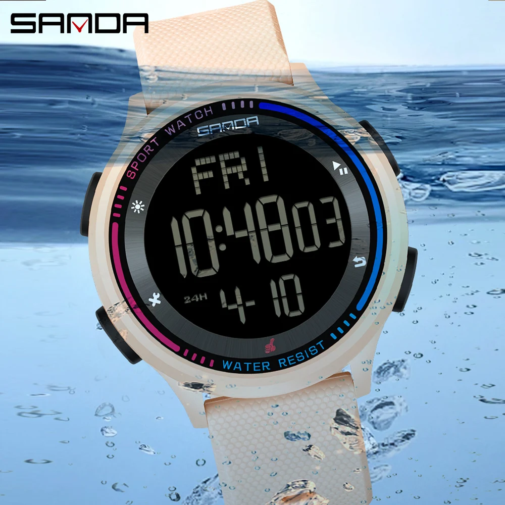Sanda 6158นาฬิกาข้อมืออิเล็กทร - Resin Art Underwater บทวิจารณ์และราคา