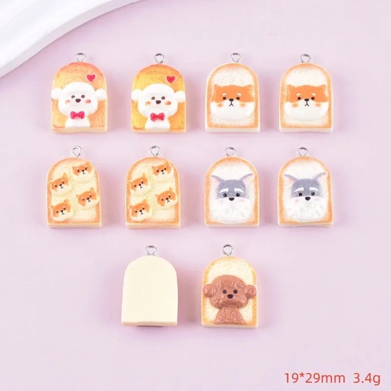 จี้เรซิ่นรูปสุนัขขนมปังปิ้งน่า - Resin Art Earrings บทวิจารณ์และราคา