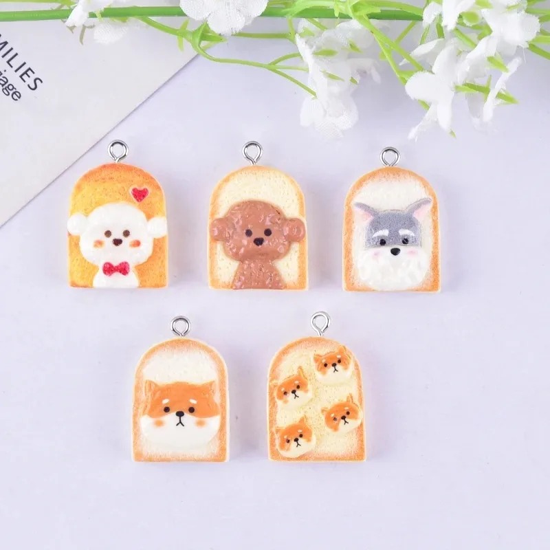 จี้เรซิ่นรูปสุนัขขนมปังปิ้งน่า - Resin Art Earrings บทวิจารณ์และราคา