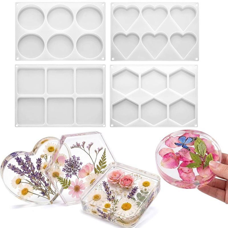 [ABFI!】 แม่พิมพ์เรซิ่นสำหรับงา - Coaster Mold Square บทวิจารณ์และราคา