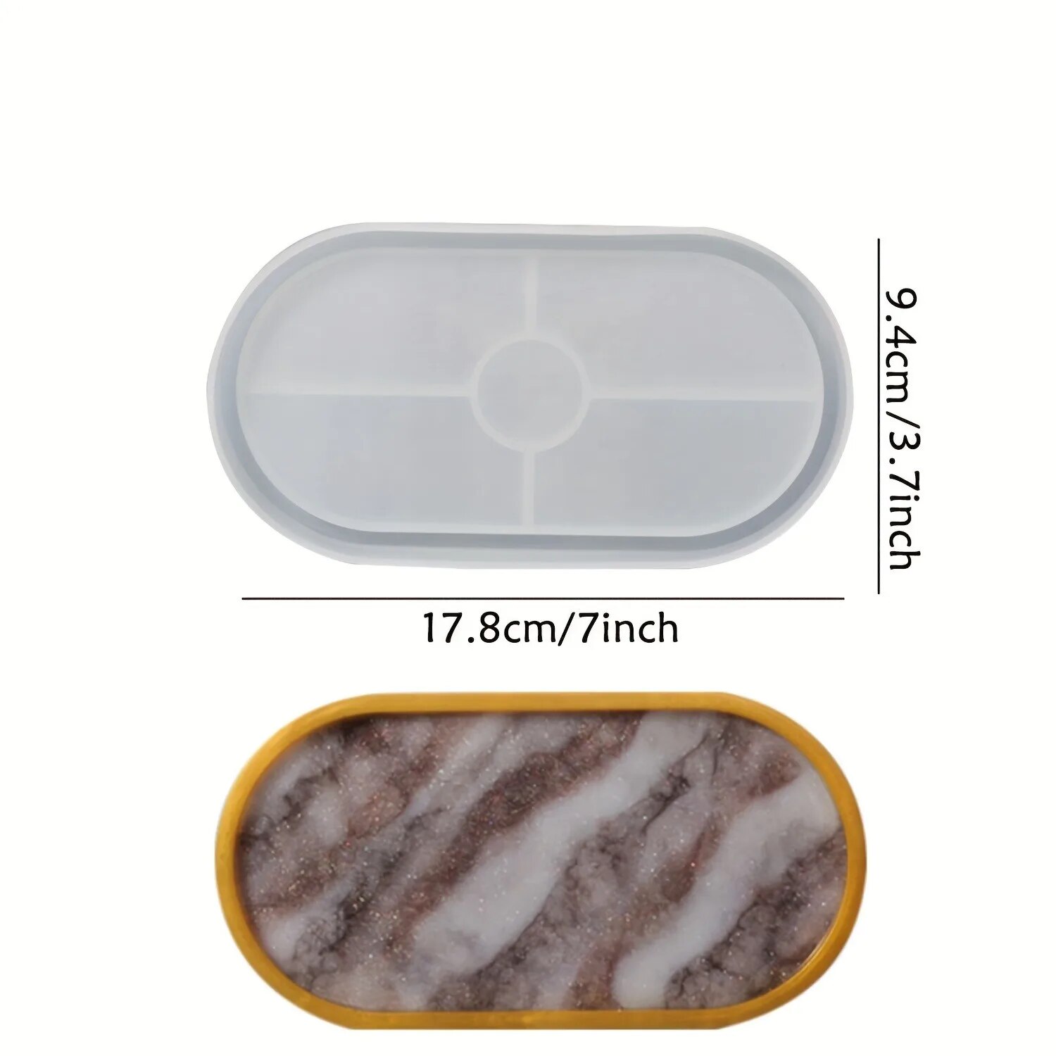 1 PC รูปไข่ Coaster อีพ็อกซี่เ - Resin Art Tray บทวิจารณ์และราคา