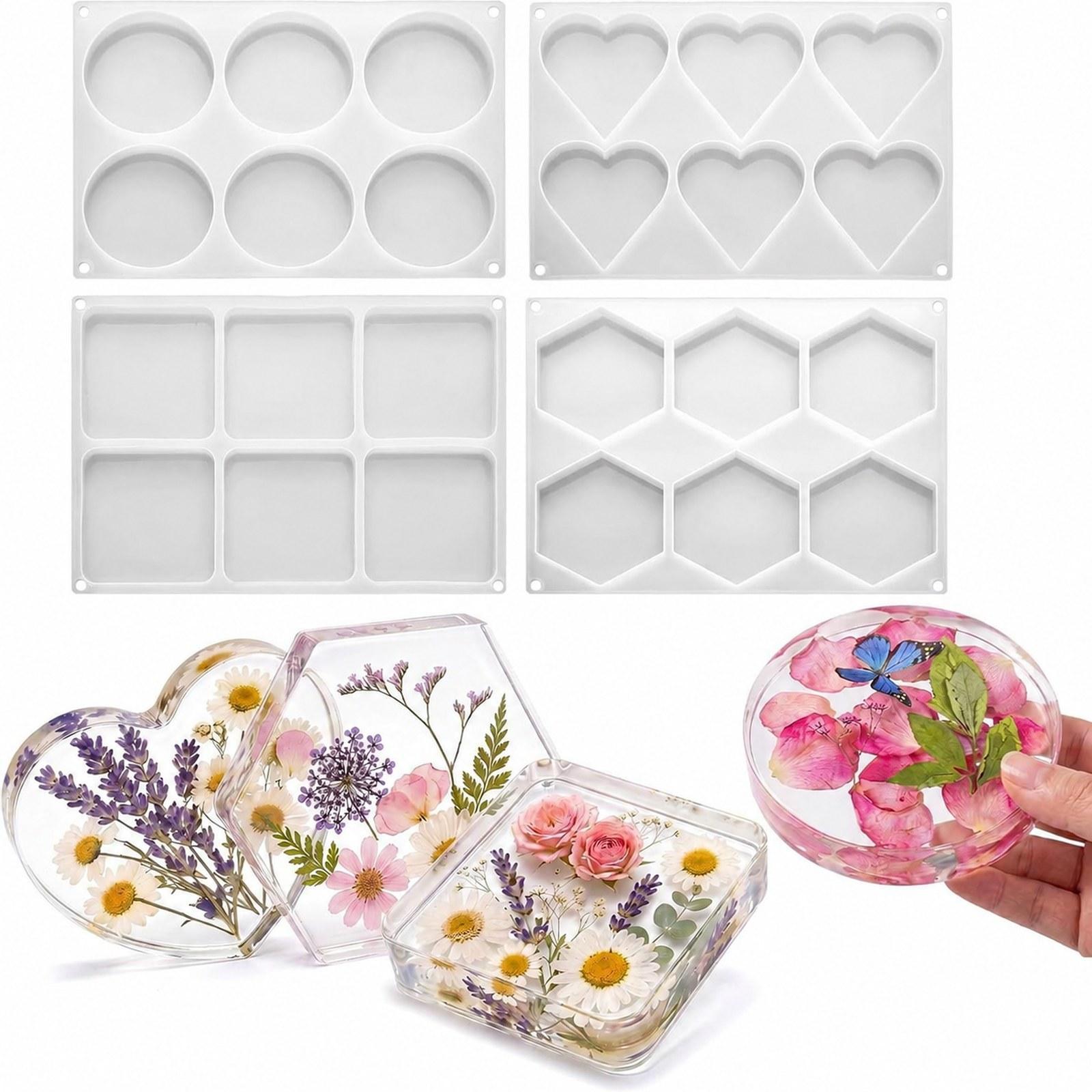 แม่พิมพ์เรซิ่นแบบลึก 4 ชิ้น ขอ - Coaster Mold Square บทวิจารณ์และราคา