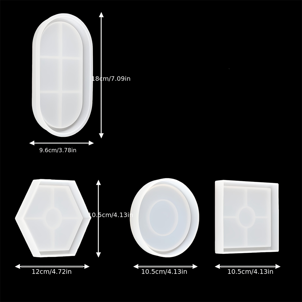 ถาดรองแก้วสำหรับเก็บของ4ชิ้น/เ - Resin Art Tray บทวิจารณ์และราคา