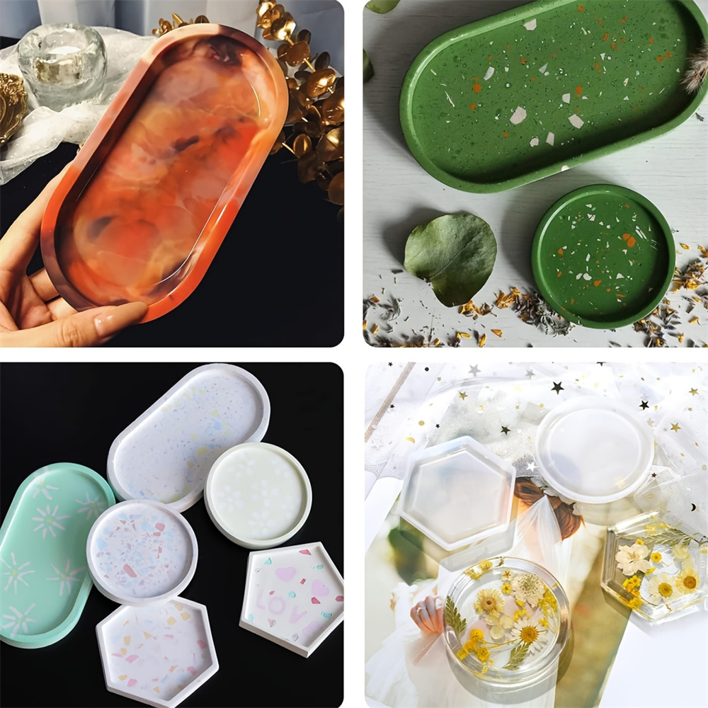 ถาดรองแก้วสำหรับเก็บของ4ชิ้น/เ - Resin Art Tray บทวิจารณ์และราคา