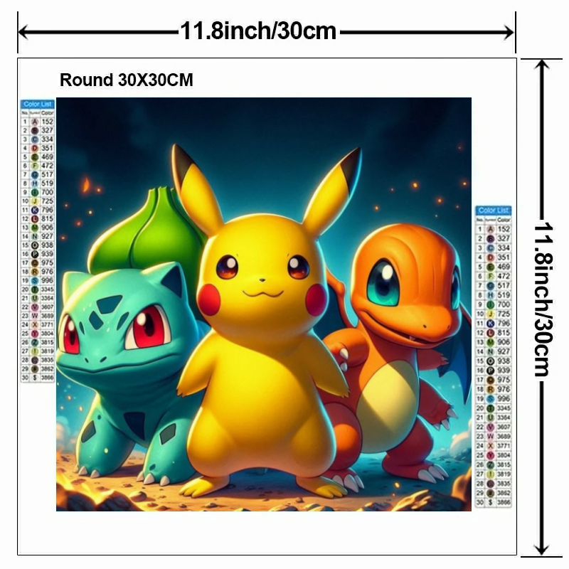 การ์ตูนโปเกมอน 5D DIY ภาพวาดเพ - Resin Art Canvas บทวิจารณ์และราคา