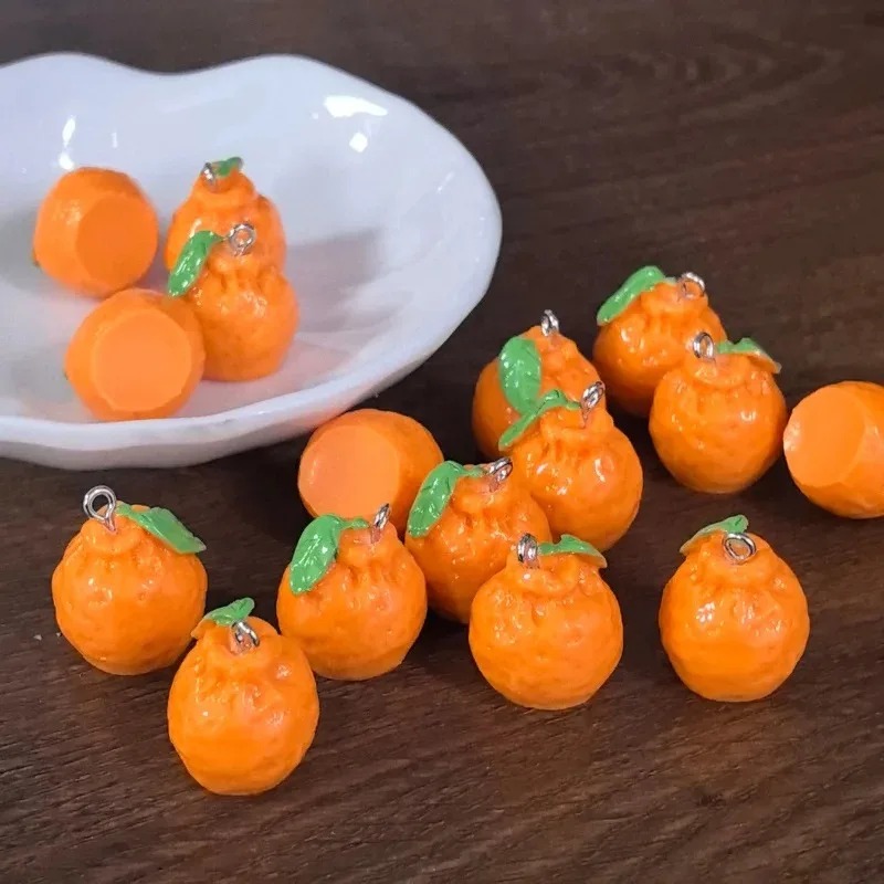 ชาร์มเรซิ่นรูปส้มแมนดาริน 3 มิ - Resin Art Earrings บทวิจารณ์และราคา