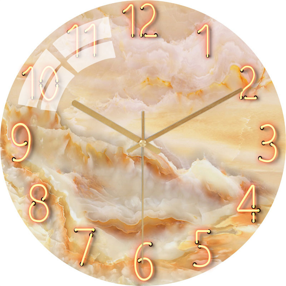 สีขาวหินอ่อน12นิ้ว Silent Non  - Resin Art Wall Clock บทวิจารณ์และราคา