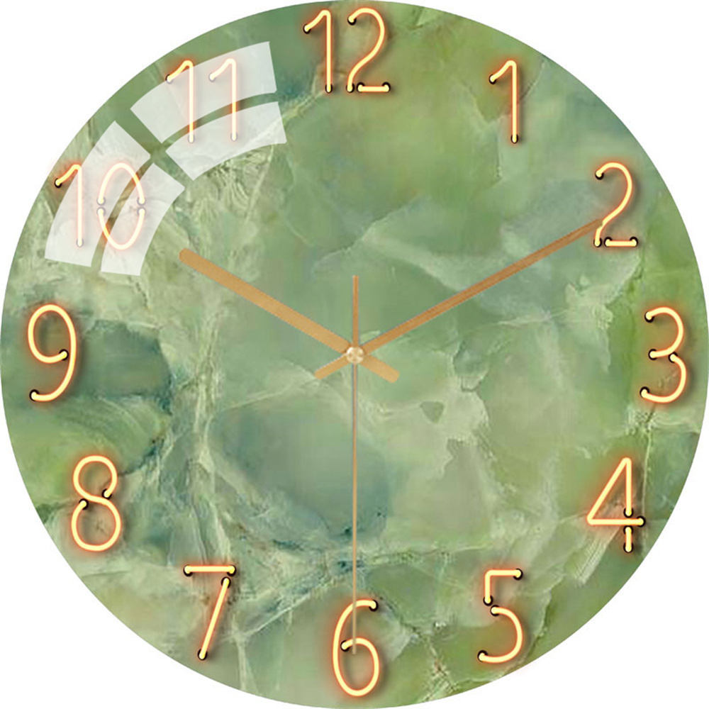 สีขาวหินอ่อน12นิ้ว Silent Non  - Resin Art Wall Clock บทวิจารณ์และราคา