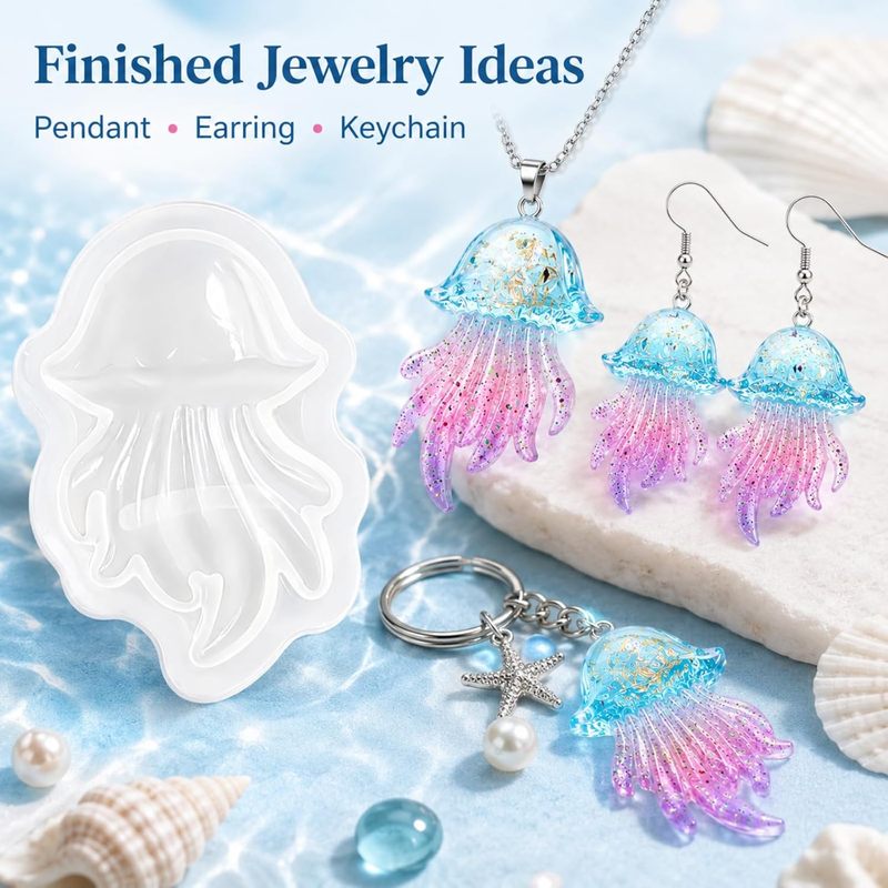 ชุดแม่พิมพ์เรซิ่นรูปแมงกะพรุน  - Silicone Mold Ocean บทวิจารณ์และราคา