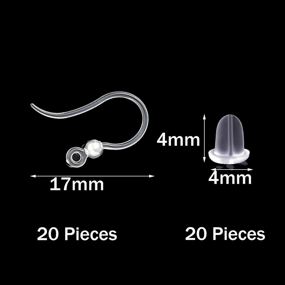 ตะขอเกี่ยวต่างหูพลาสติกใส 40 ช - Resin Art Earrings บทวิจารณ์และราคา