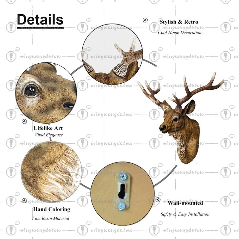 หัวกวางปลอมขนาด 17 นิ้ว ของตกแ - Resin Art Handmade บทวิจารณ์และราคา