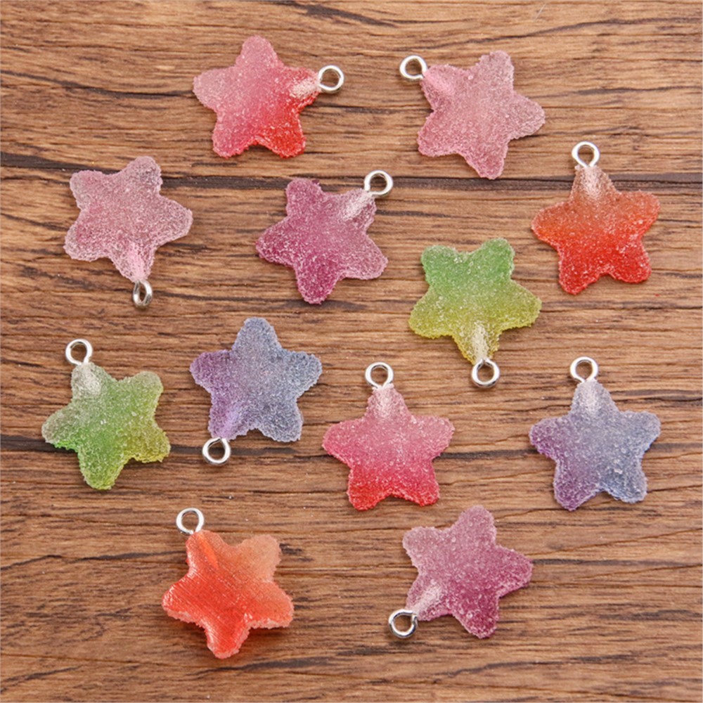 20 ชิ้นGradientสีCandyเรซิ่นหม - Resin Art Earrings บทวิจารณ์และราคา