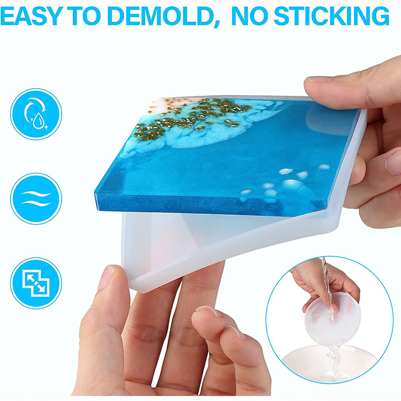ถาดรองแก้วสี่เหลี่ยมทรงกลมทำด้ - Coaster Mold Square บทวิจารณ์และราคา