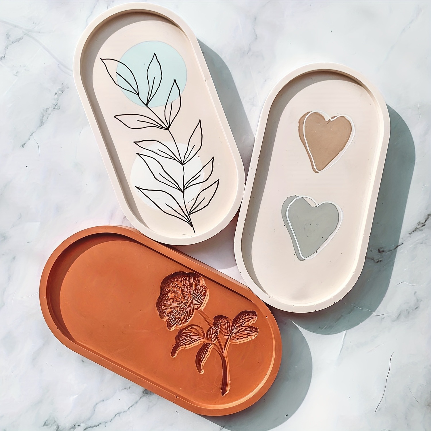 1 PC รูปไข่ Coaster อีพ็อกซี่เ - Resin Art Tray บทวิจารณ์และราคา