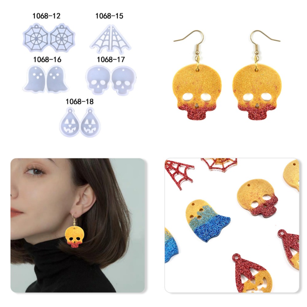 แม่พิมพ์ซิลิโคนรูปผีน่ารักวิบว - Resin Art Earrings บทวิจารณ์และราคา